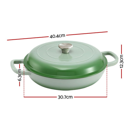5-Star Chef 3.3L Enameled Cast Iron Dutch Oven Pot with Lid for Sourdough Bread Baking DTO-PAN-GN