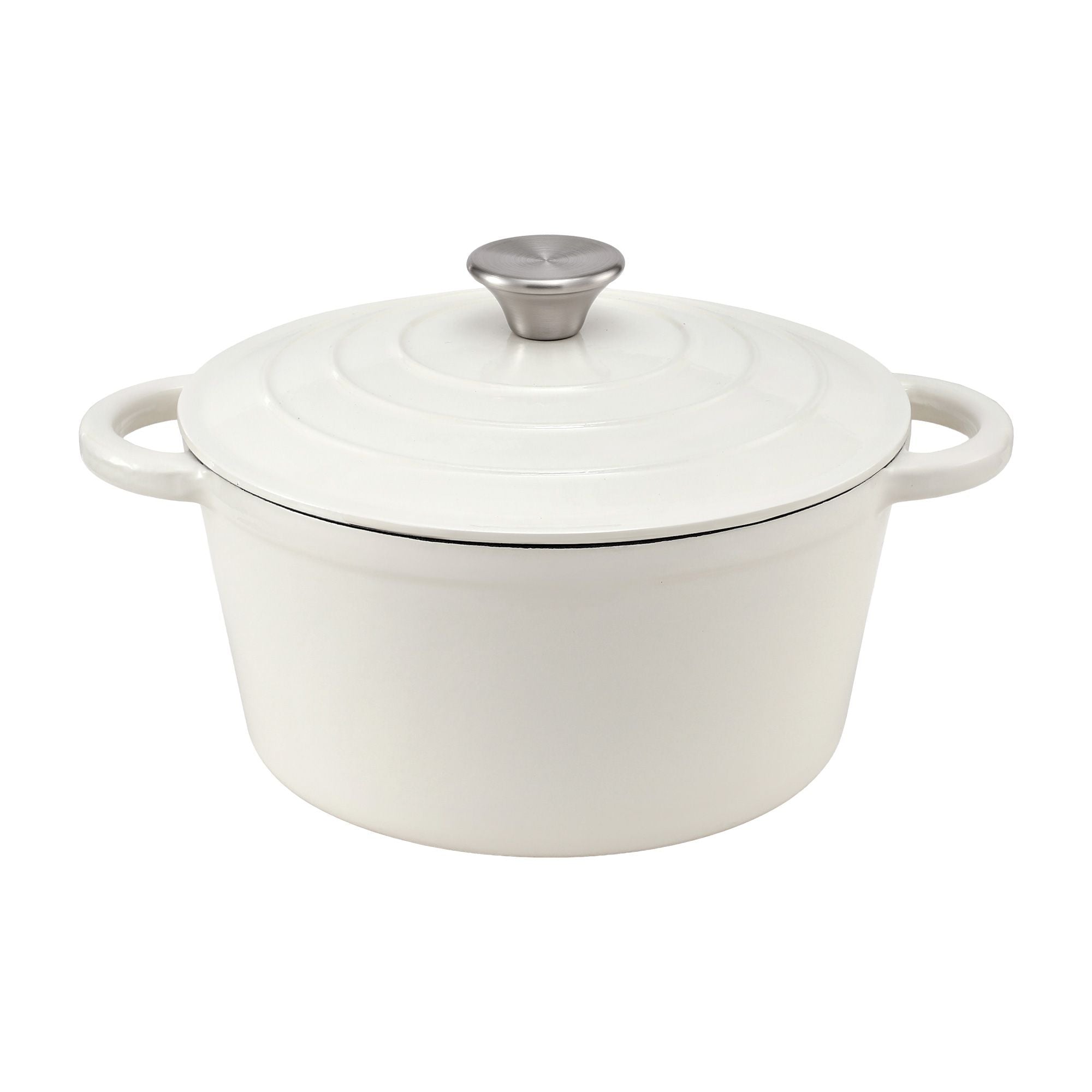 5-Star Chef 3.8L Enameled Cast Iron Dutch Oven Pot with Lid for Sourdough Bread Baking DTO-POT-WH