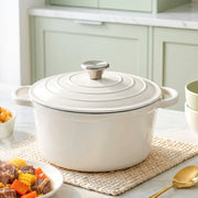 5-Star Chef 3.8L Enameled Cast Iron Dutch Oven Pot with Lid for Sourdough Bread Baking DTO-POT-WH