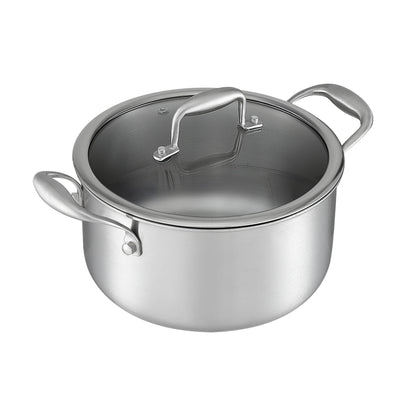 5-Star Chef 4.5L 24cm Stainless Steel Dutch Oven Pot with Lid and Stay-Cool Handle DTO-SS-POT-4.5L-SL