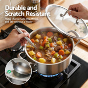 5-Star Chef 4.5L 24cm Stainless Steel Dutch Oven Pot with Lid and Stay-Cool Handle DTO-SS-POT-4.5L-SL