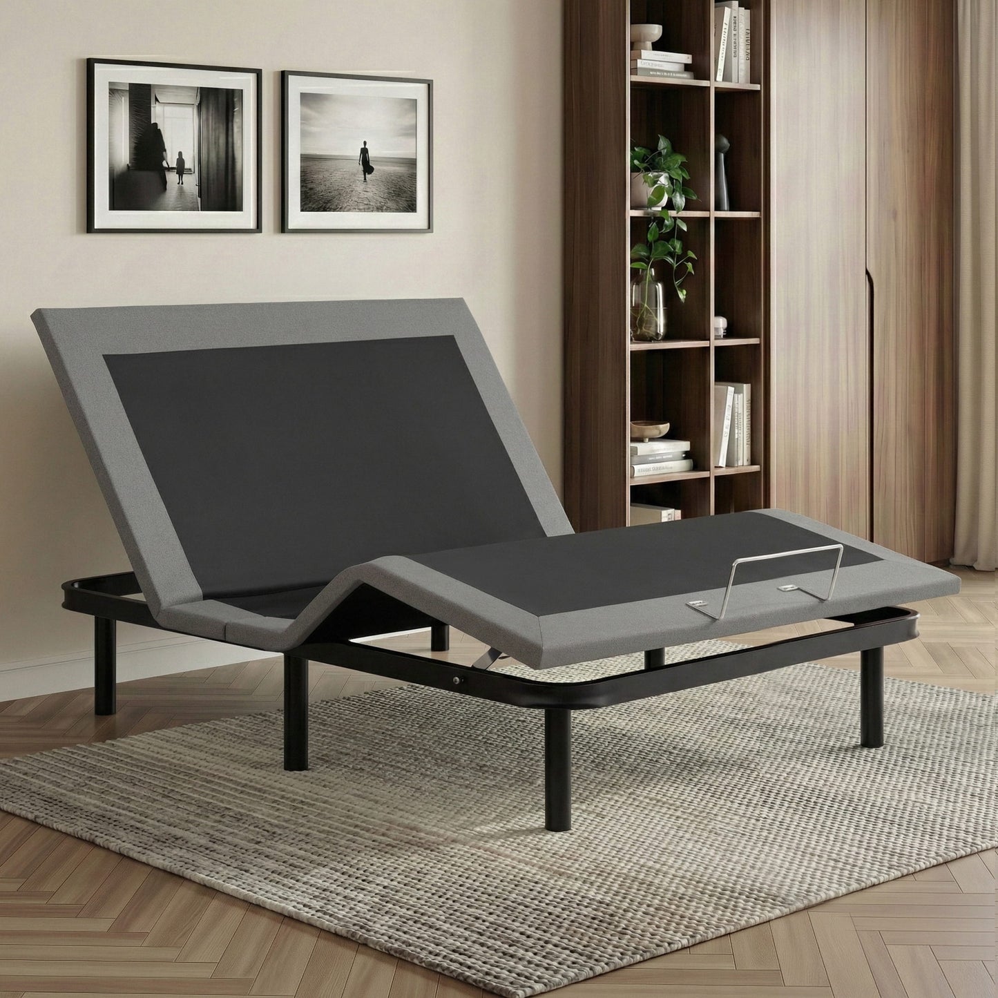 Artiss Adjustable Bed Frame Double Size Electric Bed Base Wireless Remote Control Zero Gravity Power Bed EAB-8183-BK-D