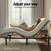 Artiss Adjustable Bed Frame King Size Electric Bed Base Wireless Remote Control Zero Gravity Power Bed Foundation