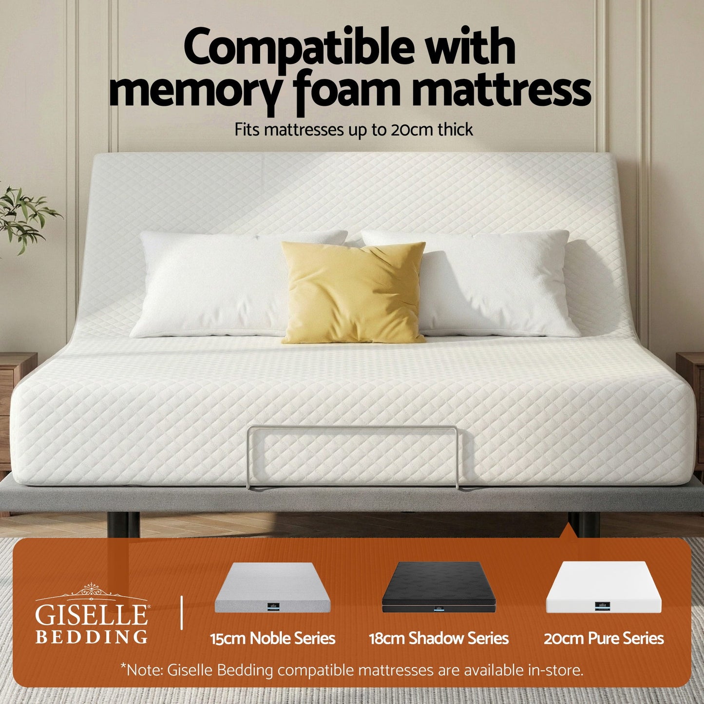 Artiss Adjustable Bed Frame King Size Electric Bed Base Wireless Remote Control Zero Gravity Power Bed EAB-8183-BK-K