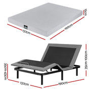 Artiss Double Bed Frame and Giselle Bedding Double Memory Foam Mattress Set, Electric Bed Base with Zero EAB-8183-NOBLE-15-D