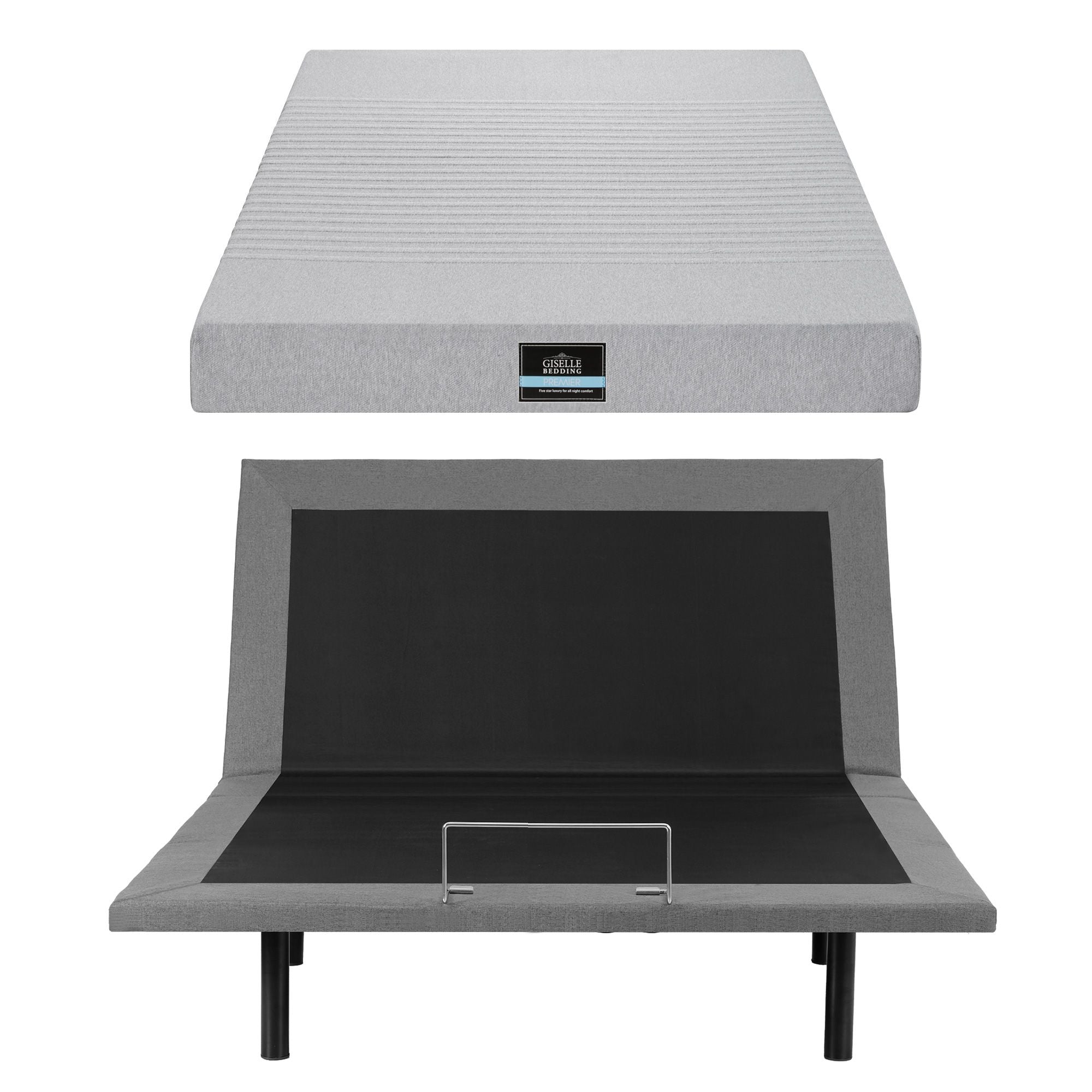 Artiss Double Bed Frame and Giselle Bedding Double Memory Foam Mattress Set, Electric Bed Base with Zero EAB-8183-NOBLE-15-D