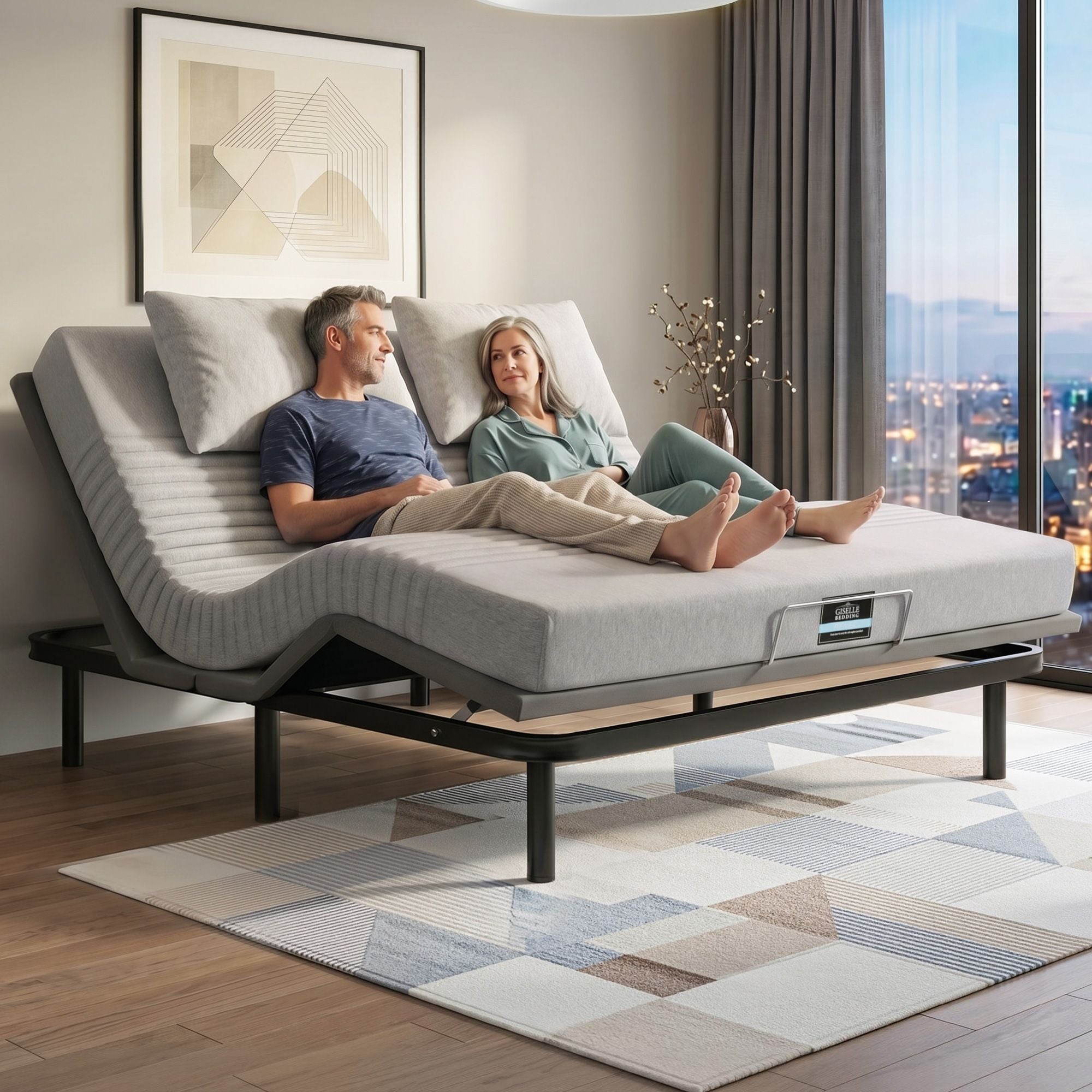 Artiss King Adjustable Electric Bed Base and Giselle NOBLE 15cm Memory Foam Mattress Set