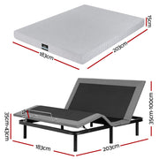 Artiss King Adjustable Electric Bed Base and Giselle NOBLE 15cm Memory Foam Mattress Set