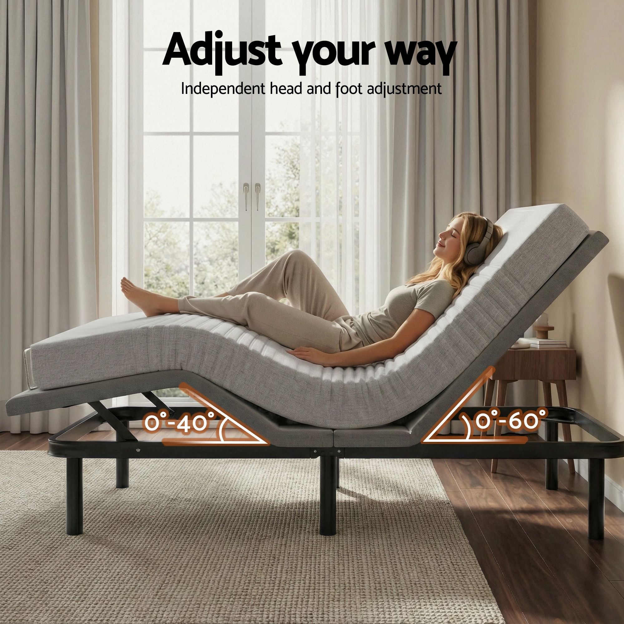 Artiss King Adjustable Electric Bed Base and Giselle NOBLE 15cm Memory Foam Mattress Set