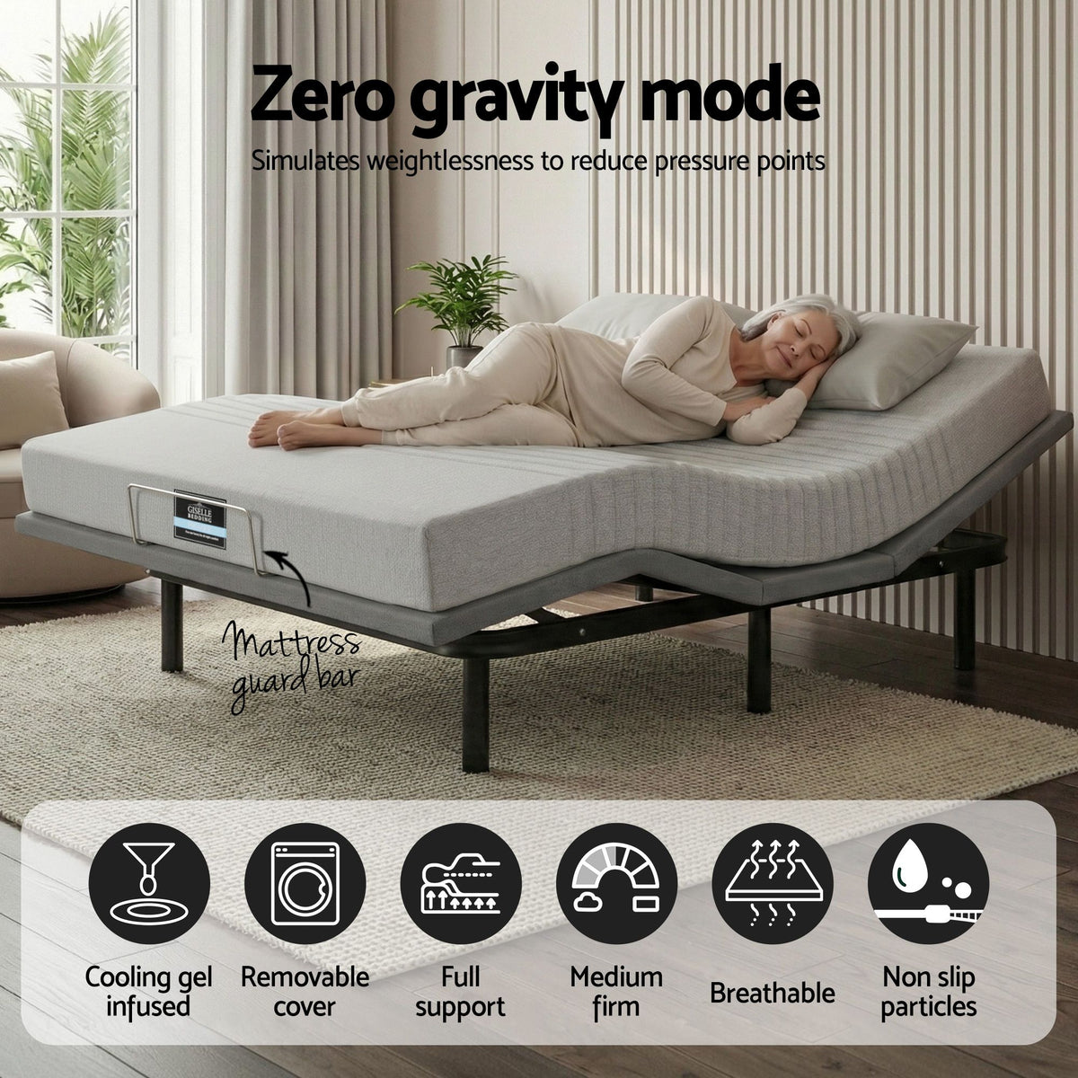 Artiss King Adjustable Electric Bed Base and Giselle NOBLE 15cm Memory Foam Mattress Set