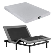 Artiss Queen Bed Frame and Giselle Bedding Queen Memory Foam Mattress Set, Electric Bed Base with Zero Gravity & 7 Zone Cooling Comfort for Back Pain Relief, Black & Grey, 15cm Thickness