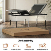 Artiss Double size bed frame & Giselle Bedding Double Mattress Combo, adjustable bed Base for Snoring Relief, Independent Head Foot Incline, Wireless Remote, Black,20cm Thickness