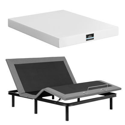Artiss King size bed frame & Giselle Bedding King Mattress Combo, adjustable bed Base for Snoring Relief, EAB-8183-PURE-20-K