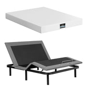 Artiss Queen size bed frame & Giselle Bedding Mattress Queen Combo, adjustable bed Base for Snoring Relief, Independent Head Foot Incline, Wireless Remote, Black,20cm Thickness
