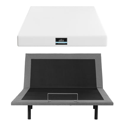 Artiss Queen size bed frame & Giselle Bedding Mattress Queen Combo, adjustable bed Base for Snoring Relief, EAB-8183-PURE-20-Q