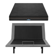 Artiss Double size bed frame with Giselle Bedding Double Mattress, adjustable bed Base Combo for Snoring Relief, Independent Head Foot Incline, Wireless Remote, Black,18cm Thickness