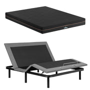 Artiss King size bed frame with Giselle Bedding King Mattress, adjustable bed Base Combo for Snoring Relief, Independent Head Foot Incline, Wireless Remote, Black,18cm Thickness