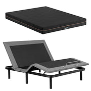 Artiss Queen size bed frame with Giselle Bedding Queen Mattress, adjustable bed Base Combo for Snoring Relief, Independent Head Foot Incline, Wireless Remote, Black,18cm Thickness