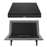 Artiss Queen size bed frame with Giselle Bedding Queen Mattress, adjustable bed Base Combo for Snoring Relief, Independent Head Foot Incline, Wireless Remote, Black,18cm Thickness