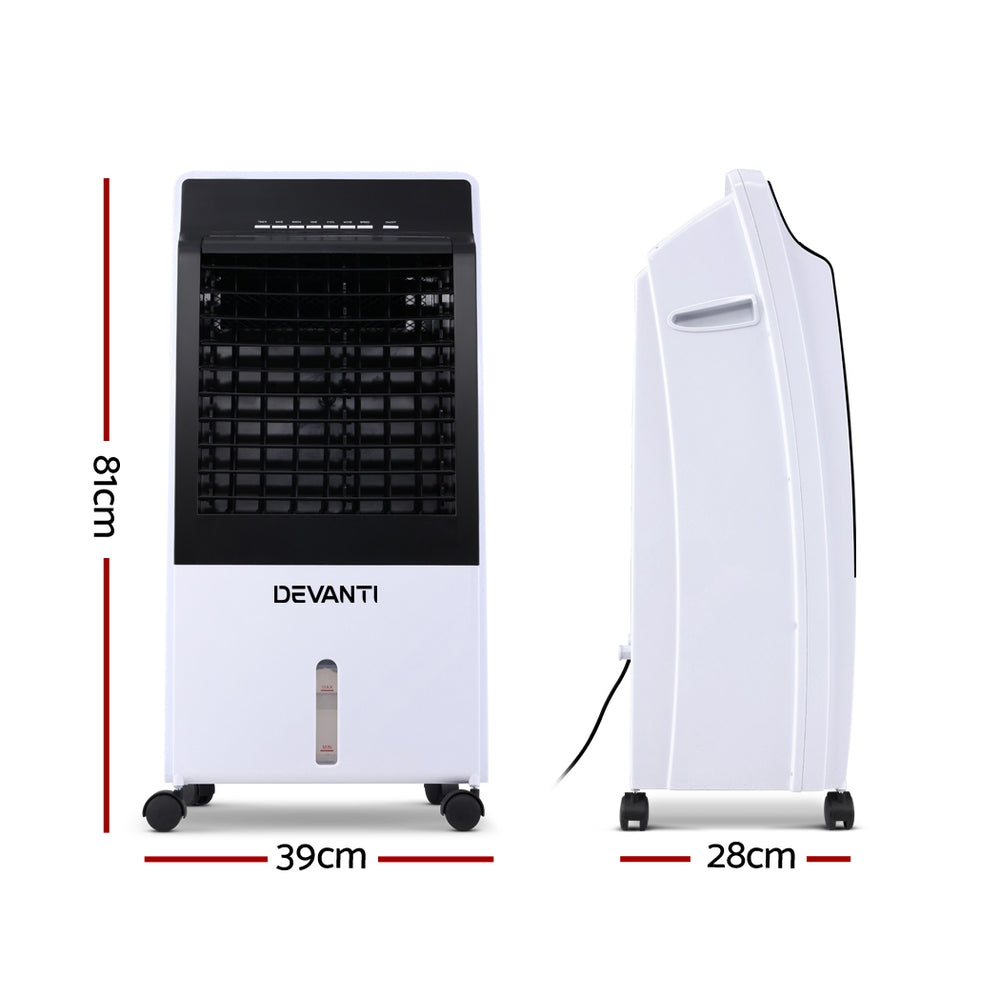 Devanti Evaporative Air Cooler Fan Conditioner 8L EAC-C-RC-11B-WH