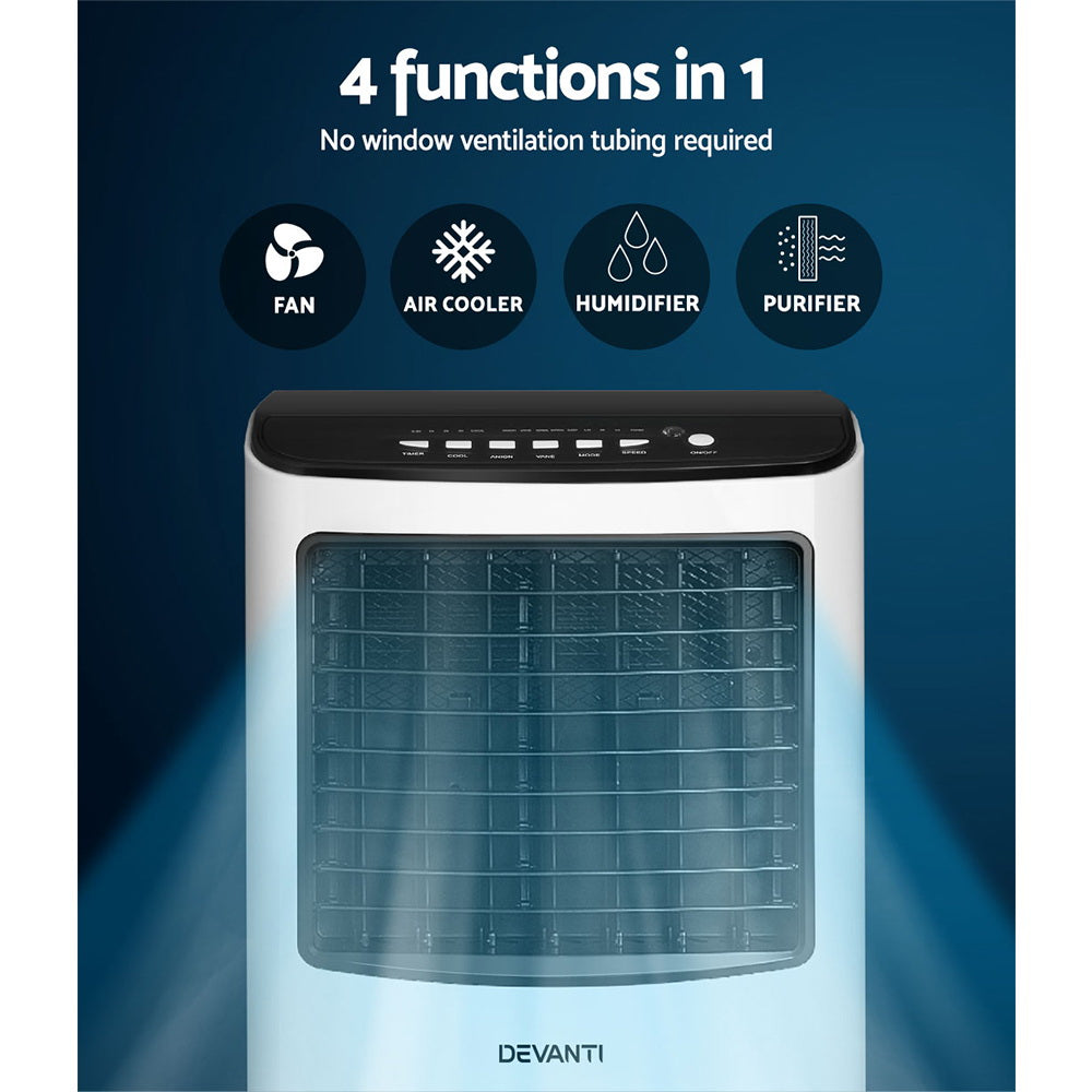 Devanti Evaporative Air Cooler Conditioner 8L EAC-C-RC-11C-WH