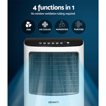 Devanti Evaporative Air Cooler Conditioner 8L EAC-C-RC-11C-WH