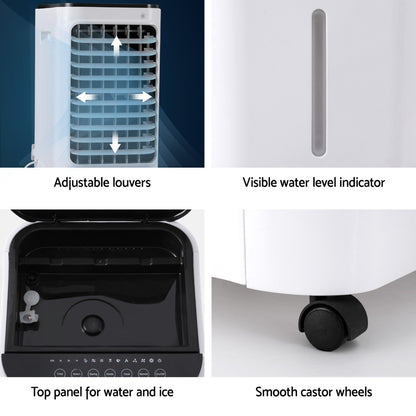 Devanti 12L Evaporative Air Cooler Conditioner EAC-C-RC-19R-WH