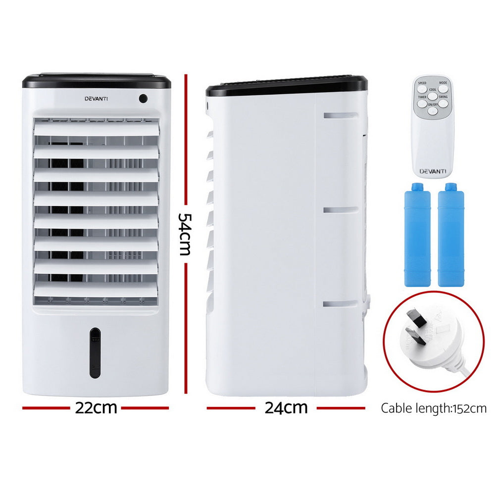 Devanti Evaporative Air Cooler Conditioner w/ Remote 4L EAC-C-RC-4L-WH