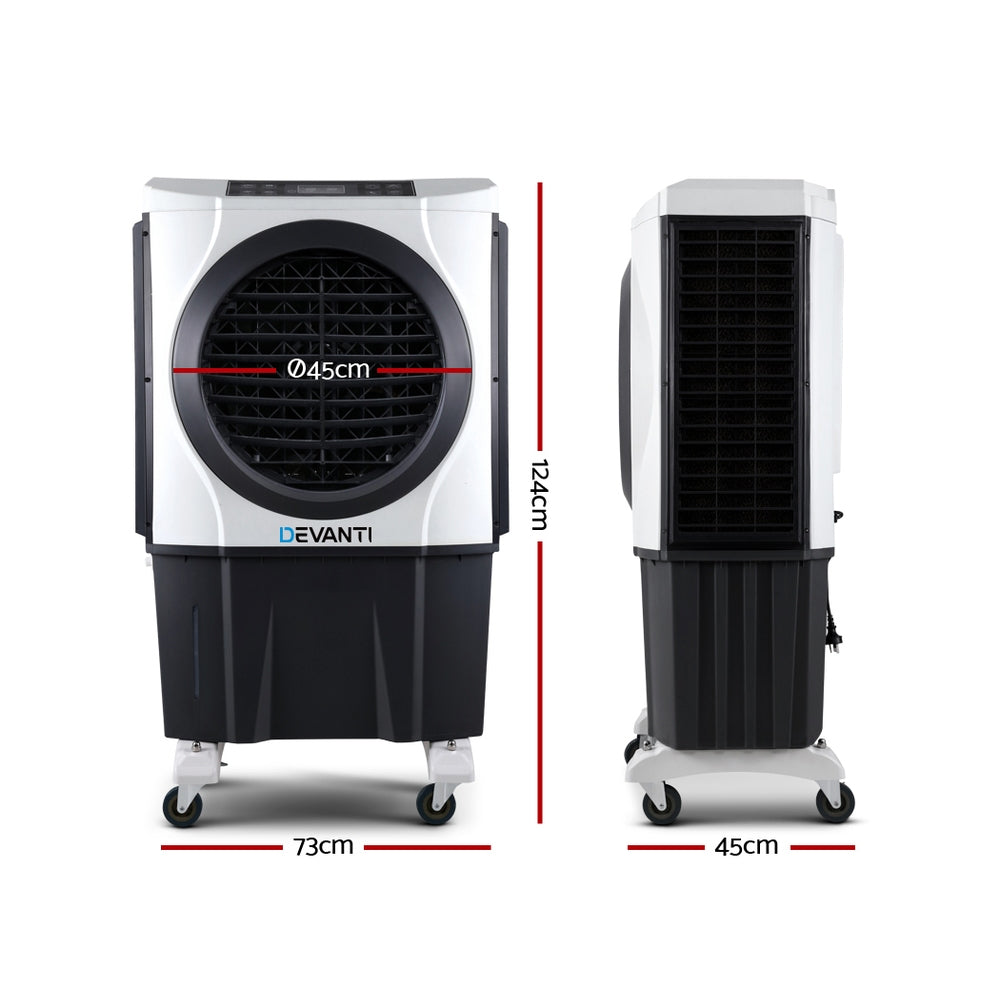 Devanti Evaporative Air Cooler Conditioner 60L EAC-E-050-RC-BL-WH