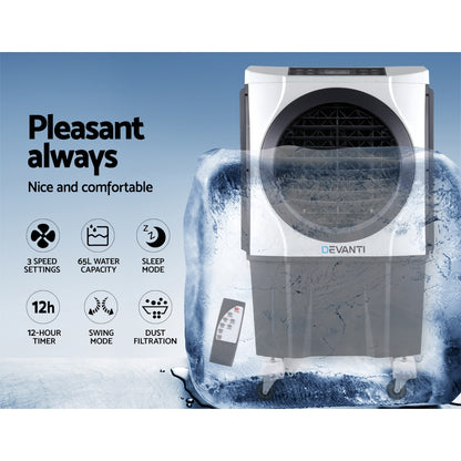 Devanti Evaporative Air Cooler Conditioner 60L EAC-E-050-RC-BL-WH