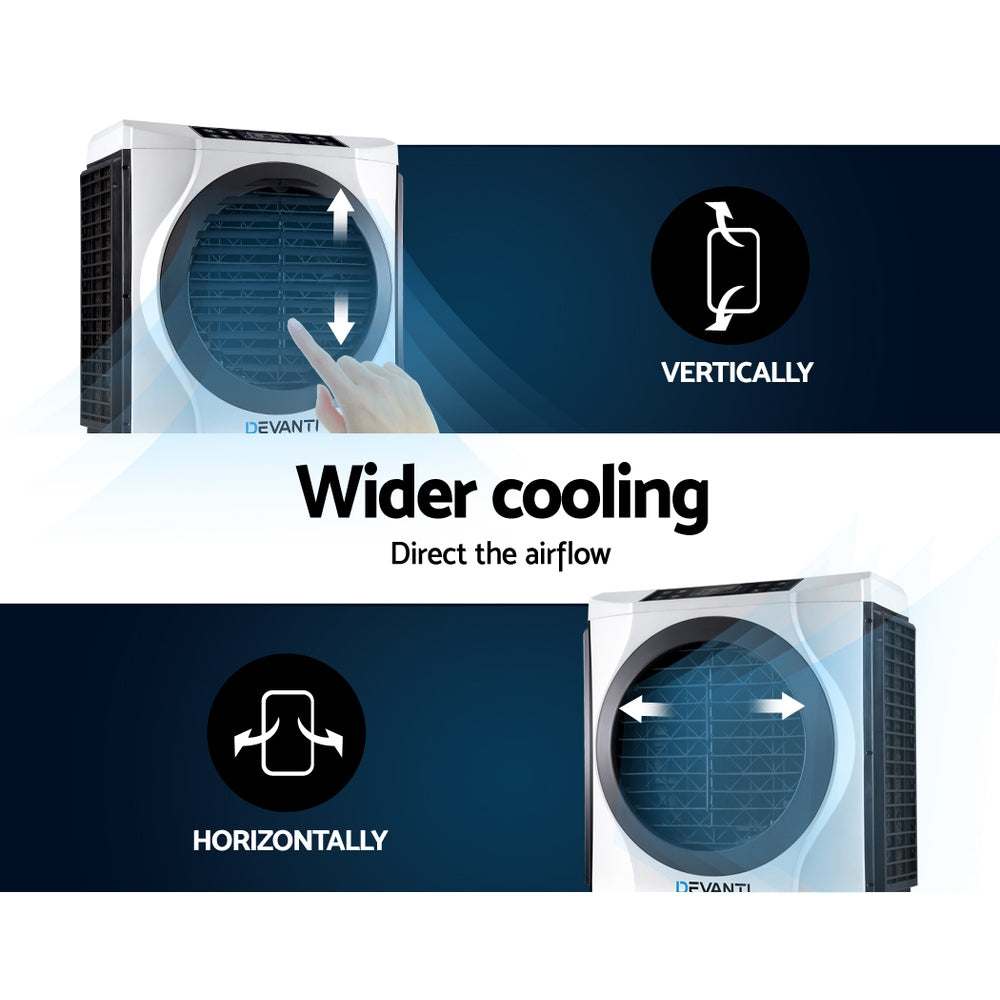 Devanti Evaporative Air Cooler Conditioner 60L EAC-E-050-RC-BL-WH