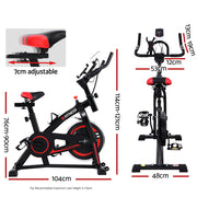 Spin Exercise Bike Flywheel Fitness Commercial Home Workout Gym Machine Bonus Phone Holder Black EB-A-SPIN-01-BK