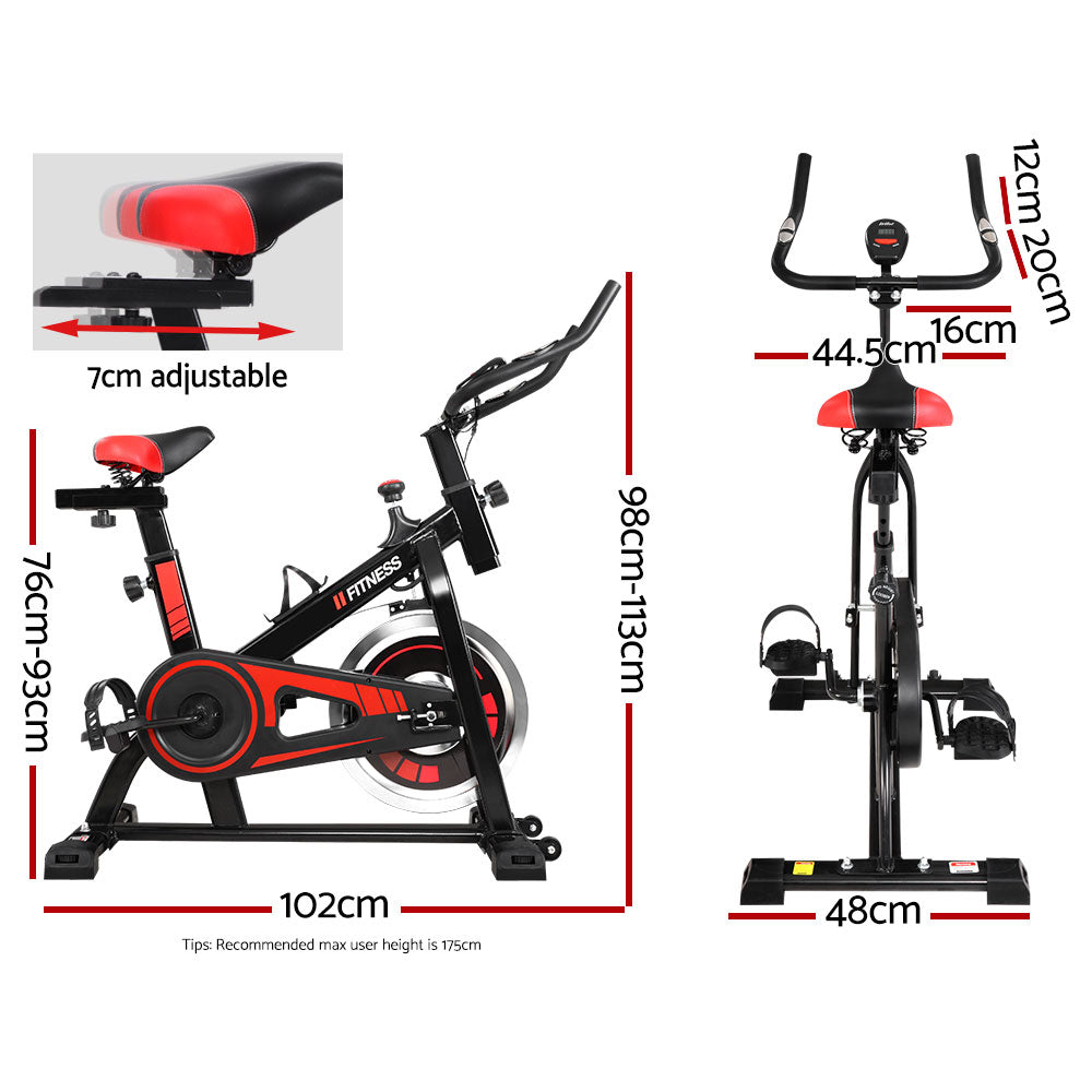 Everfit Spin Bike Exercise Bike Flywheel Cycling Home Gym Fitness 120kg EB-A-SPIN-02-BK