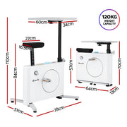 Everfit Exercise Bike Magnetic Desk Bike with Tabletop Fitness Home Workout Gym EB-B-DESK-BIKE-WH