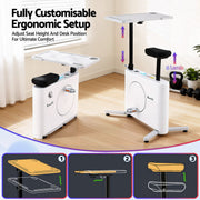 Everfit Exercise Bike Magnetic Desk Bike with Tabletop Fitness Home Workout Gym EB-B-DESK-BIKE-WH