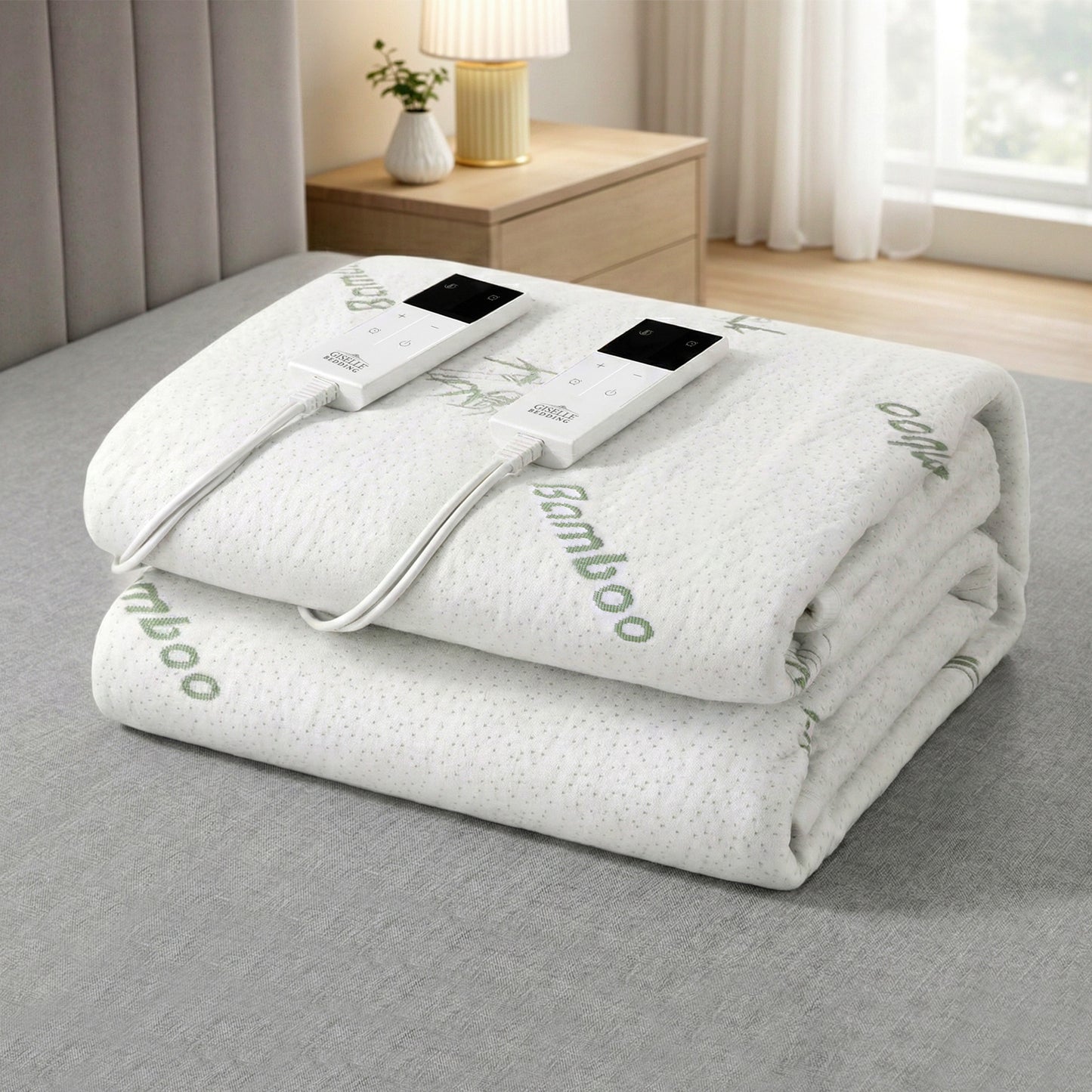 Giselle Electric Blanket Bamboo Fabric Double Fitted Heated Pad Underlay Washable Winter EB-C-BAM-LCD-D