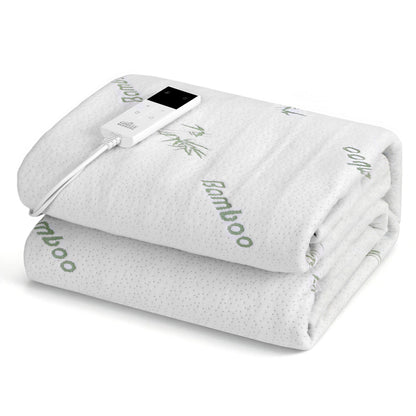 Giselle Electric Blanket Bamboo Fabric King Single Fitted Heated Pad Underlay Washable Winter EB-C-BAM-LCD-KS