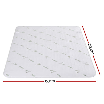 Giselle Electric Blanket Bamboo Fabric Queen Fitted Heated Pad Underlay Washable Winter EB-C-BAM-LCD-Q