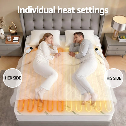 Giselle Electric Blanket Bamboo Fabric Queen Fitted Heated Pad Underlay Washable Winter EB-C-BAM-LCD-Q
