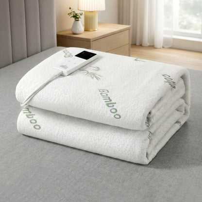 Giselle Electric Blanket Bamboo Fabric Single Fitted Heated Pad Underlay Washable Winter EB-C-BAM-LCD-S