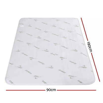 Giselle Electric Blanket Bamboo Fabric Single Fitted Heated Pad Underlay Washable Winter EB-C-BAM-LCD-S
