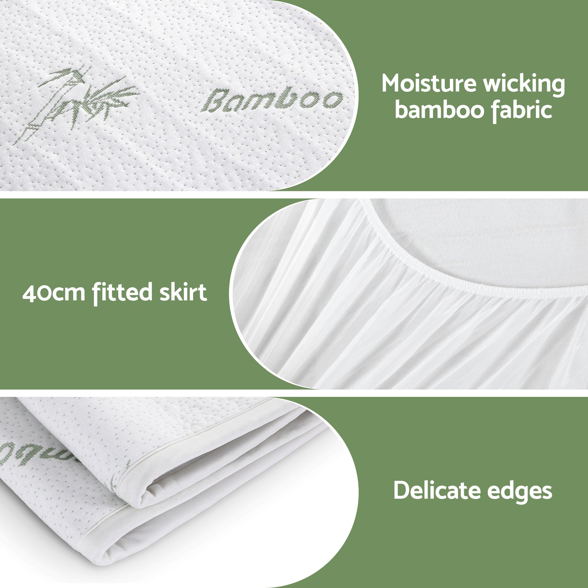 Giselle Electric Blanket Bamboo Fabric Single Fitted Heated Pad Underlay Washable Winter EB-C-BAM-LCD-S