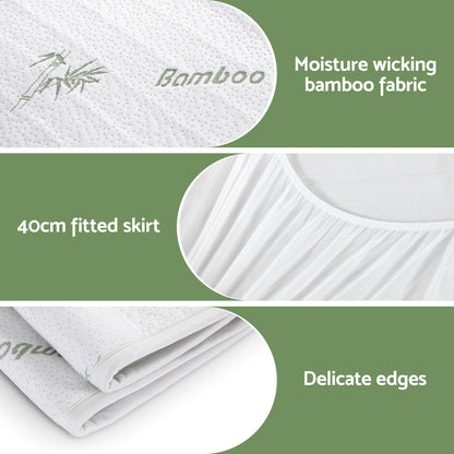 Giselle Electric Blanket Bamboo Fabric Single Fitted Heated Pad Underlay Washable Winter EB-C-BAM-LCD-S