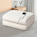 Giselle Electric Blanket LED Remote Sherpa Fleece Underlay Fully Fitted Machine Washable King Single EB-C-FL-LCD-KS