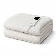 Giselle Electric Blanket LED Remote Sherpa Fleece Underlay Fully Fitted Machine Washable King Single EB-C-FL-LCD-KS