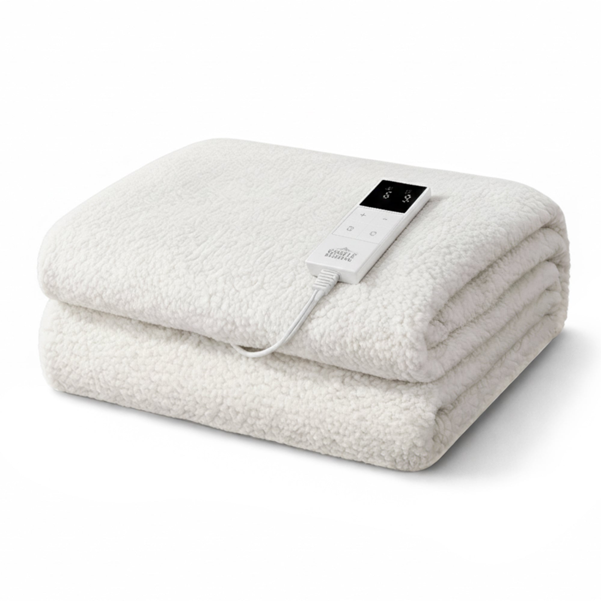 Giselle Electric Blanket LED Remote Sherpa Fleece Underlay Fully Fitted Machine Washable King Single EB-C-FL-LCD-KS