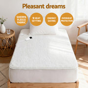 Giselle Electric Blanket LED Remote Sherpa Fleece Underlay Fully Fitted Machine Washable King Single EB-C-FL-LCD-KS