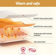 Giselle Electric Blanket LED Remote Sherpa Fleece Underlay Fully Fitted Machine Washable King Single EB-C-FL-LCD-KS