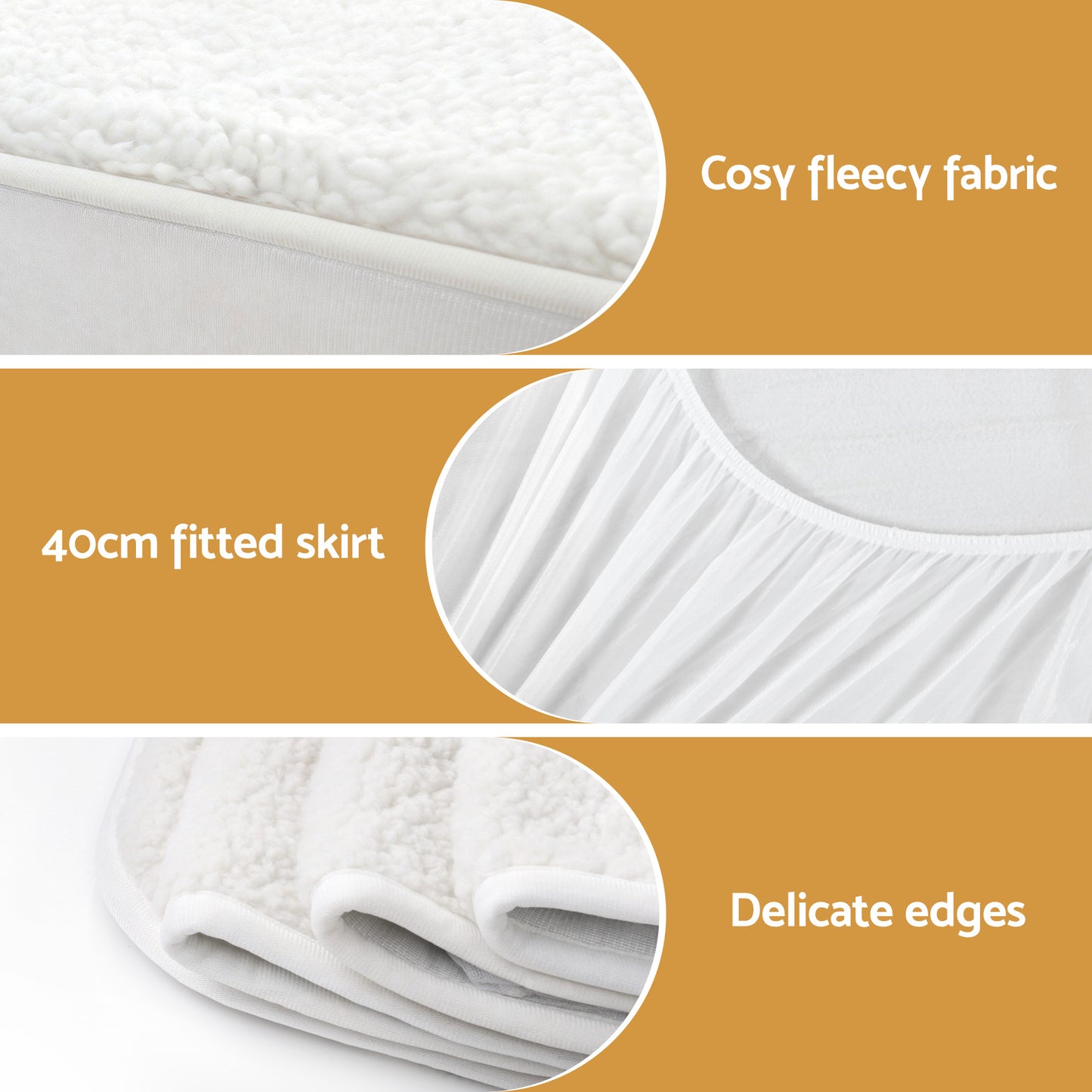 Giselle Electric Blanket LED Remote Sherpa Fleece Underlay Fully Fitted Machine Washable King Single EB-C-FL-LCD-KS