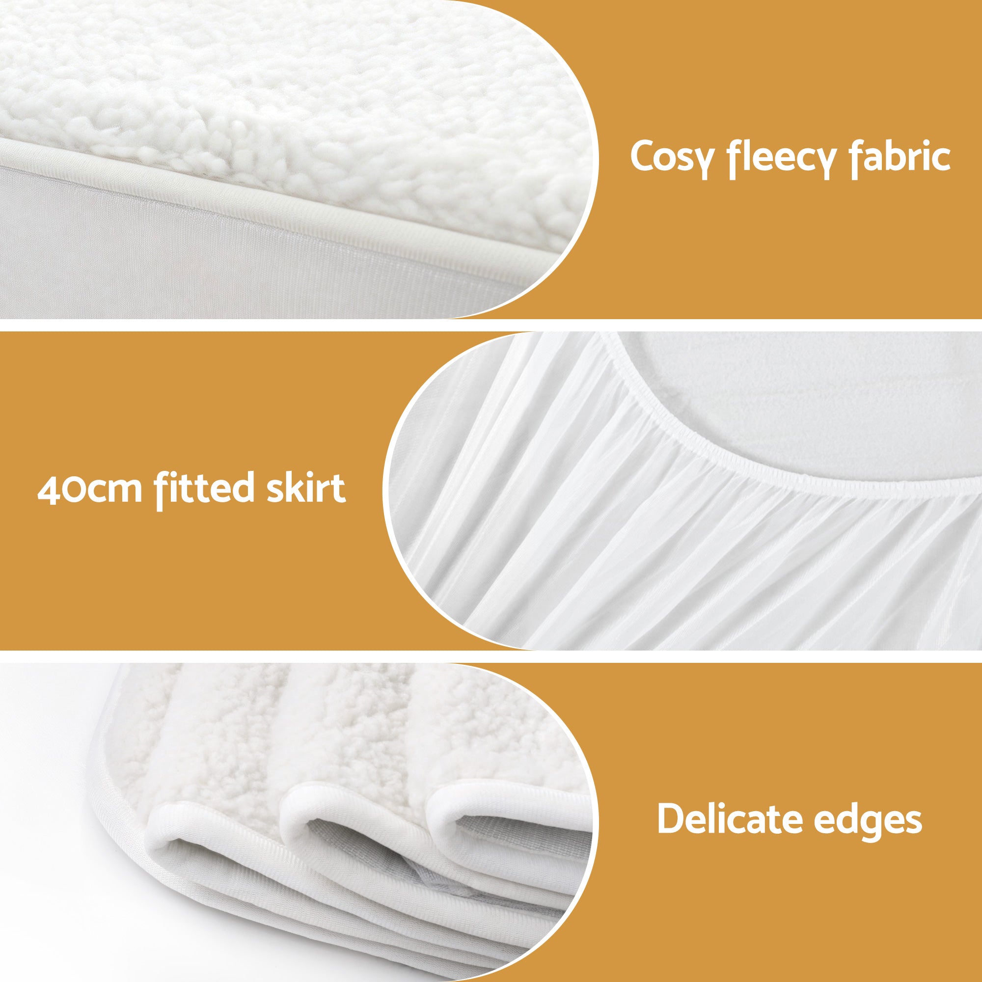 Giselle Electric Blanket LED Remote Sherpa Fleece Underlay Fully Fitted Machine Washable King Single EB-C-FL-LCD-KS